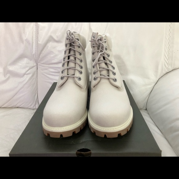 Timberland 6 Inch Fabric Boot Light Beige New - Picture 3 of 6